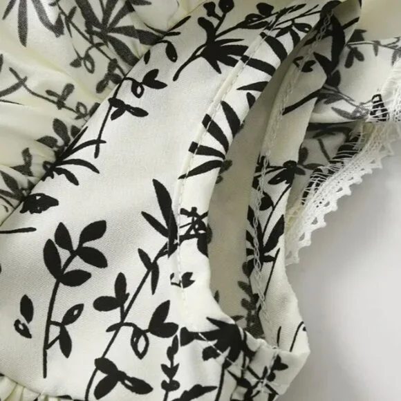 Girls Two Piece Summer Set, Cotton Romper, Baby Girls Clothing, Baby Summer - Picture 3 of 4